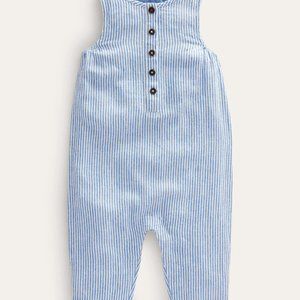 NWT Mini Boden Woven Ticking Romper
